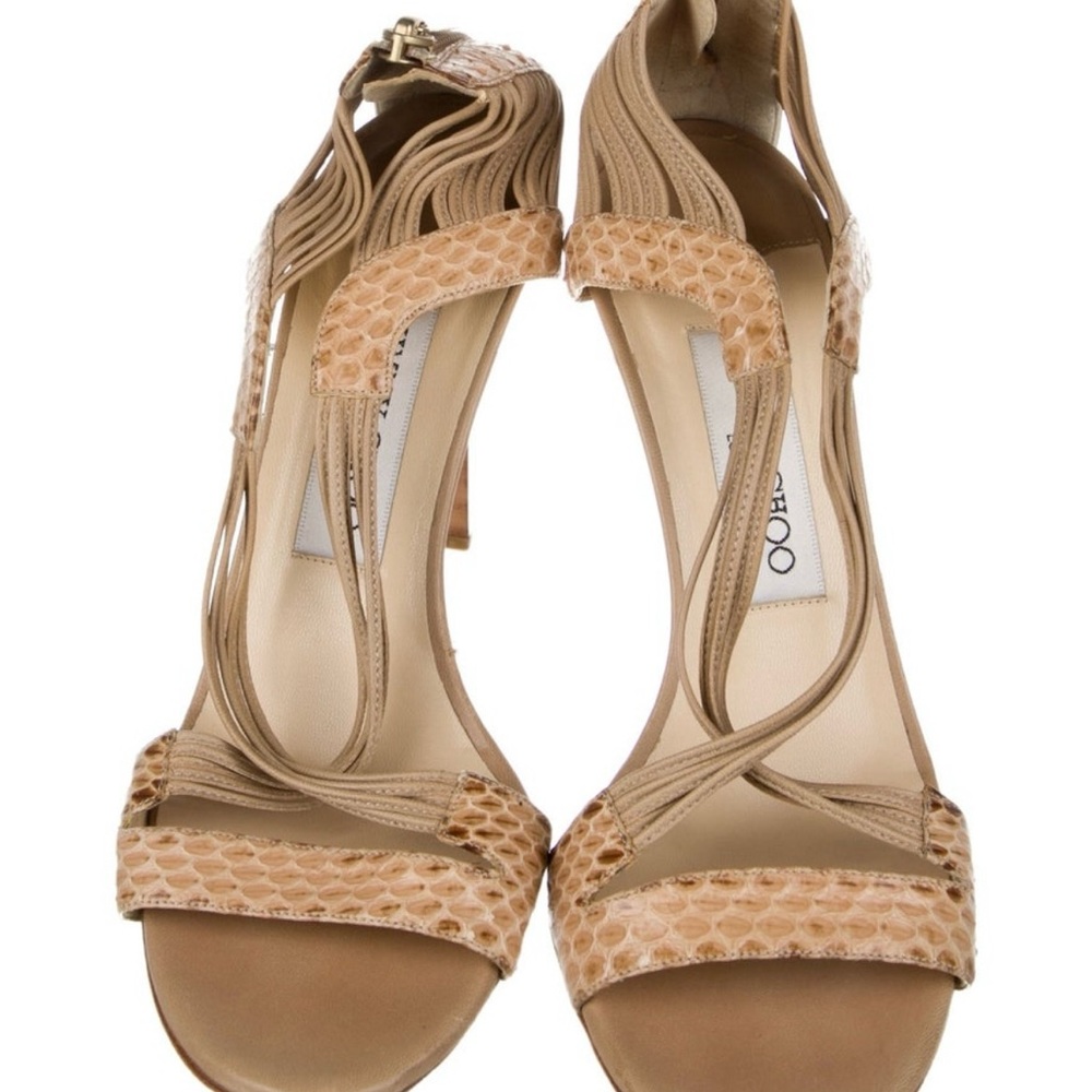 Jimmy Choo Tan Braided Heels